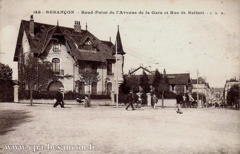 148 - BESANÇON - Rond-Point de l Avenue de la Gare et Rue de Belfort